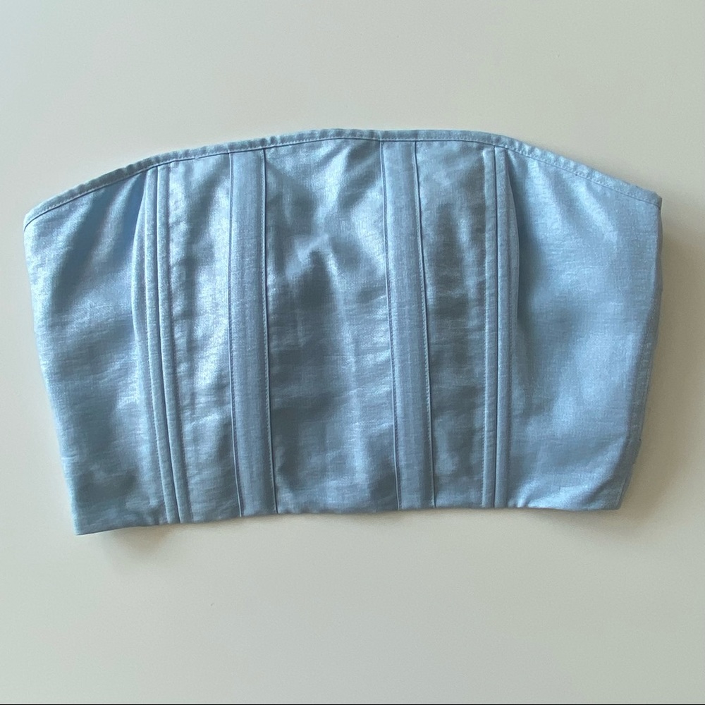 NWT Atoír Hard Times Persian Blue Boned Corset Crop Top
